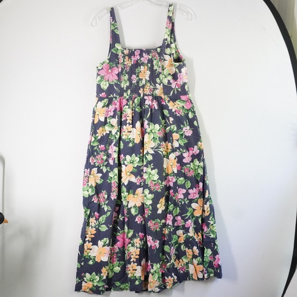 Old Navy Linen Blend Floral Sundress Sleeveless Casual Summer Dress Fit Flare L - Picture 6 of 9
